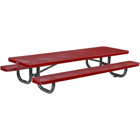 GLOBAL INDUSTRIAL 8ft Rectangular Kids Picnic Table, Expanded Metal, Red 277153KRD